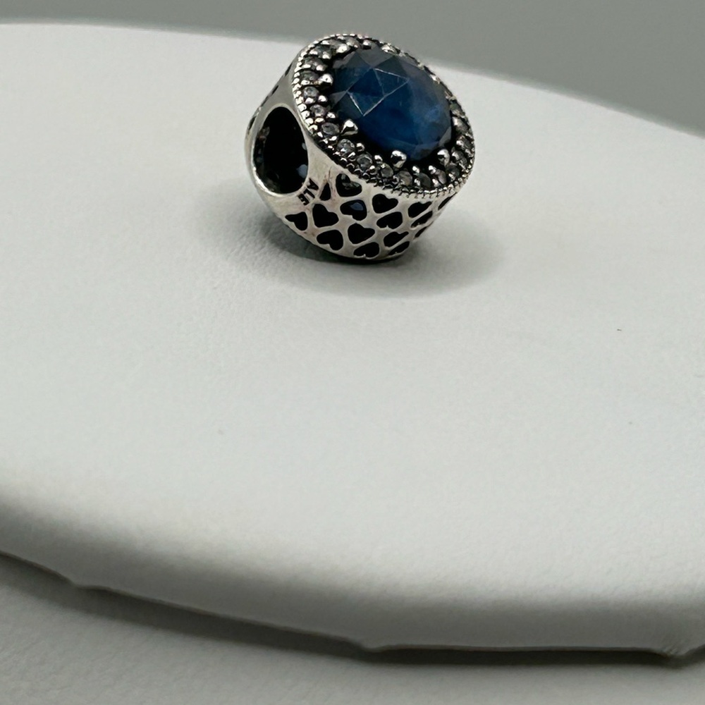 Pandora Silver and Blue Gemstone charm - Picture 4 of 4